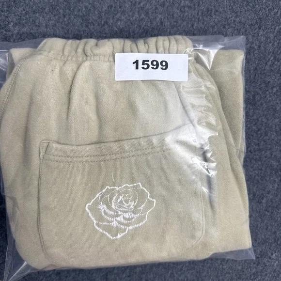 YoungLA Sweatpants Mens Medium Beige Graphic Joggers Streetwear - Picture 9 of 9